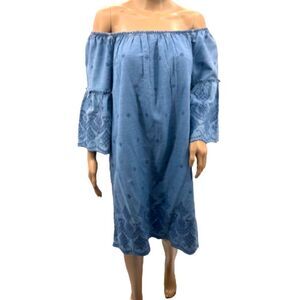 St. John’s Bay off the shoulder dress. Great detail on sleeves.